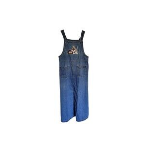 Warner Brothers Denim Jumper Dress Women M Blue Style Cotton Collectible